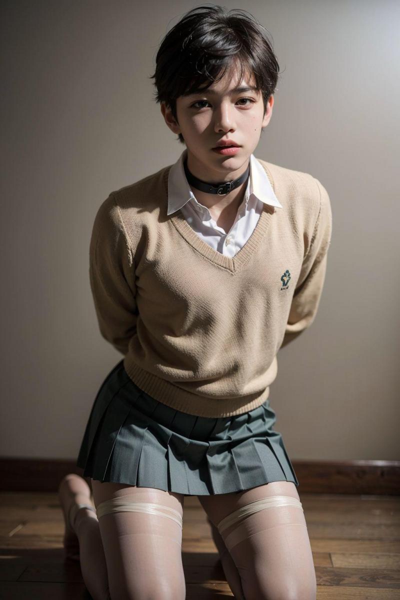 女装【伪娘 短发 黑丝 白丝 连裤袜 过膝袜 吊带袜 绝对领域】