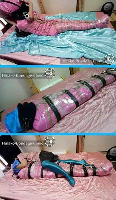 PVC Rest Sack, Rope Bondage, Plastic Wrap and Leather Belt Mummification PVC Rest Sack, Rope Bondage, Plastic Wrap and Leather Belt Mummification<br>描述：PVC Rest Sack, Rope Bondage, Plastic Wrap and Leather Belt Mummification，丝绸保鲜膜木乃伊极限调教
