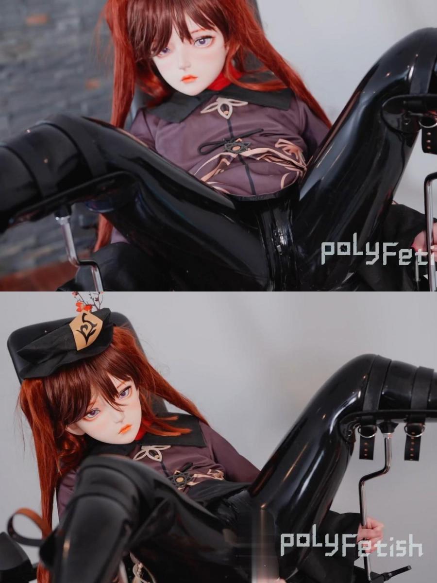 Genshin Hutao in Latex get bonded on chair 乳胶原心胡桃和 Kigurumi 在椅子上融为一体。 胡桃被打了一拳，并在她的[X_X]上安装了振动器。 经过一段愉快的旅程后，她在椅子上达到了[X_X]。Genshin Hutao in Latex and Kigurumi get bonded on chair. Hutao got punched and got vibrator on her pussy. After a pleasant journey, she reached her climax on chair.