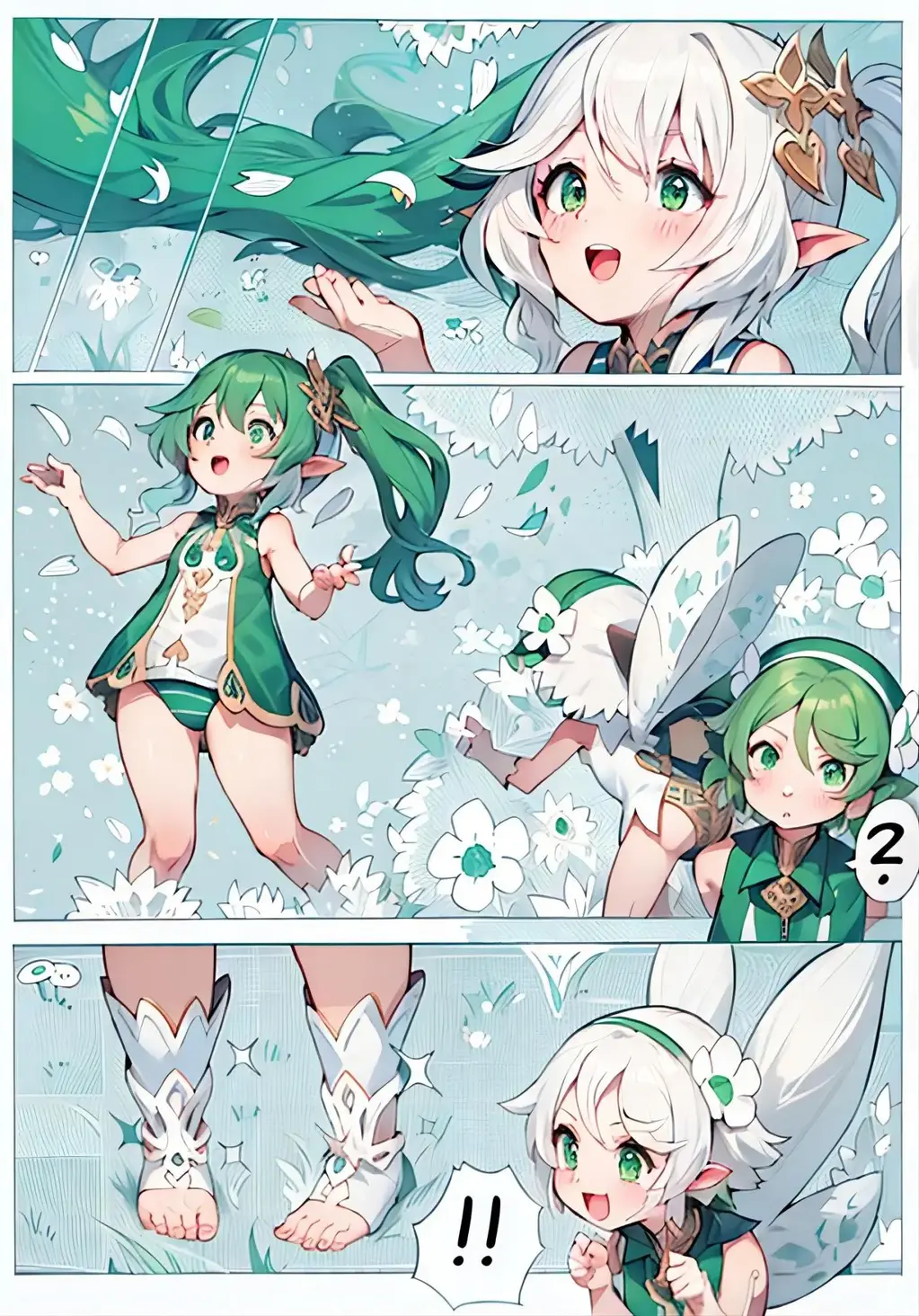被小精灵偷袭的小草神~ - 不知道小精灵拿走鞋子是要干什么呢~