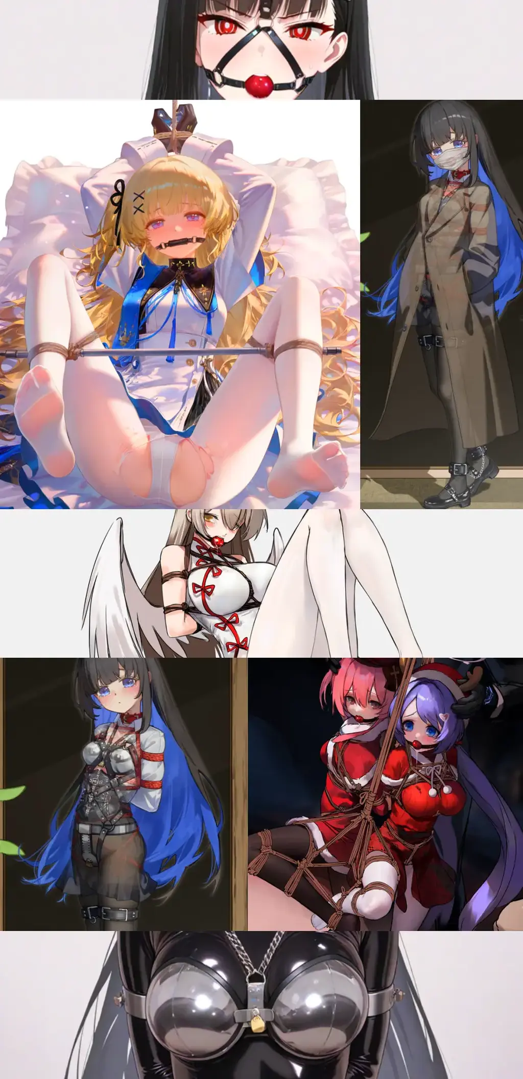  [Boxtie,Tortoise shell tie,Viberator,Ball gagged,Suspension hanging,口球,捆绑,用户创建,驷马,2 females]
