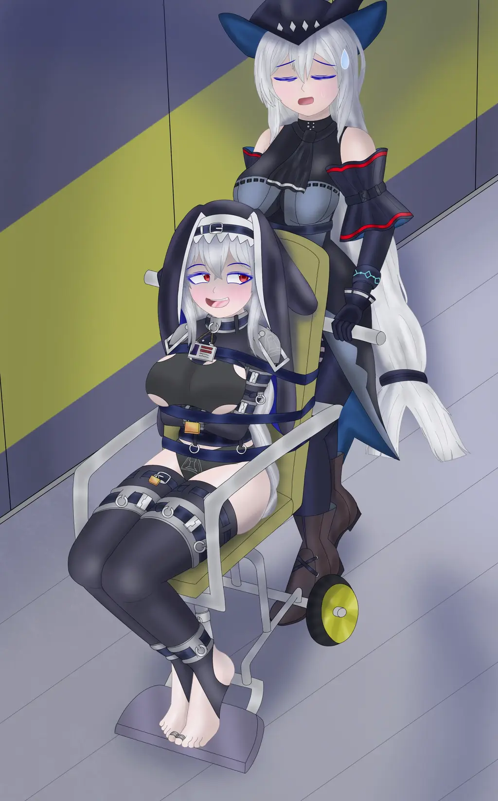 Specter Escort (Hooded) - 作者：SM-Moonlight [眼罩/蒙眼,口球,拘束衣,幽灵鲨,乳胶,口球,捆绑]