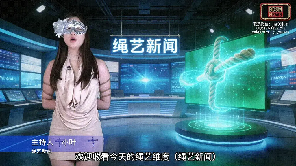 绳艺维度-圈内首个绳艺新闻栏目 四月绳艺学院独家原创系列，《绳艺维度》正式来袭，用捆绑讲述新闻故事，大家平时肯定幻想过主播在全身捆绑的状态下播放新闻吧，圈内首个新闻类型节目，今天我们的主持人是小叶，作为一个新来的主播，又会有什么表现呢？本周绑法：五花大绑。下周大家还想看什么绑法？欢迎评论区留言哦,也欢迎大家订阅我们的绳艺新闻栏目，压缩包为高清4K版<span style='color:#b0b0b0;'>[隐藏文字，购买后可见]</span>
