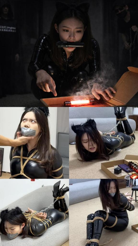 【Jim/金宝】猫女盖盖爆弹危局 神秘编剧”出镜“ 还是和金宝工作室合作（Q3766687640），出镜的是拥有超模身材的新人盖盖！经典的特工did剧情，黑色皮衣皮靴的美丽猫女在黑暗中打开了一个神秘盒子，里面不是财宝而是白雾和定时炸弹！猫女挣扎着倒地，黑衣男子立刻拎着绳索扑了上去……网盘同画质将第二个mp4后缀改为zip后解压网盘同画质将第二个mp4后缀改为zip后解压网盘同画质将第二个mp4后缀改为zip后解压[-H]<br>这次出场的盖盖身高足有176，身形健美凹凸有致，脸蛋清秀冷艳，英气十足是圈内少见的霹雳娇娃类型！为新人设计了较简单的纯捆绑挣扎 放置挪动剧情，盖盖表演得超级卖力，和绳索的对抗力度十足，铁链驷马加身后的匍匐颇为精彩，最后的绝望哭泣更是反差拉满极其动人！这样的长腿御姐和清纯萌妹金宝还有很多，都靠从业多年的老板娘调教有方，定拍联系：Q3766687640<br>最近在研究ai做图，人工智能的加持不仅丰富了场景与道具，还能把我本人的声音和形象融入视频当中，仿佛穿越万里真的实现了一次英雄救美，顺便也叠了一点防盗buff，推荐工作室和定拍客恰当使用！<br>最后一点碎碎念：入定拍圈半年以来又很多收获但也有不少遗憾，一方面由于环境不好加上盗版横行导致近几个月小尺度剧情片销量一路走低，另一方面一些败类将作品上传到b、抖等公开平台高价转手，不仅威胁圈子生存更影响模特生活。因此呼吁各位创作者们使用一切防盗手段（水印、转场音频、印字服装等），发现被盗版的情况一定及时举报！