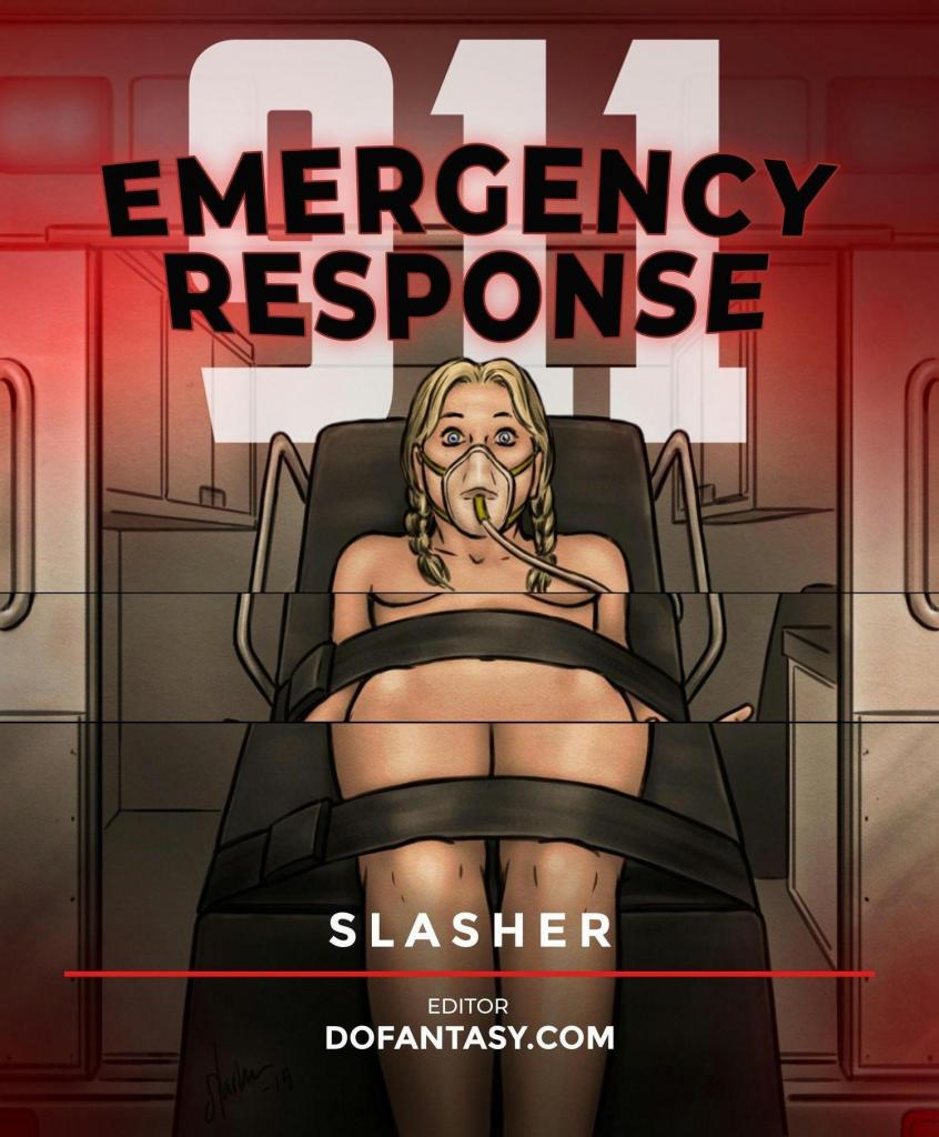 【中文翻译】Emergency Response - (前3图为预览 the full collection begins with the 4th image)
Slasher 
Tina、Wendy 和 Sandra 是三个女孩，她们前往一个偏远的林区探险。但事情一开始就出了大问题，Tina 在岩石崩落处绊倒，严重扭伤了脚踝。这里手机信号很差，但紧急救援人员设法定位了她们的位置，并派出一辆救护车前来救援。Tina 很快被抬上救护车的后厢，但她并不是要去医院。她将被送往与绑架者秘密会面的地方，那些人一心想对她做各种变态和虐待的事……就在县太平间！可怜的 Tina 被两个残忍的急救员抓住后，会发生什么？这些家伙真的很懂得如何伤害一个女孩……谁