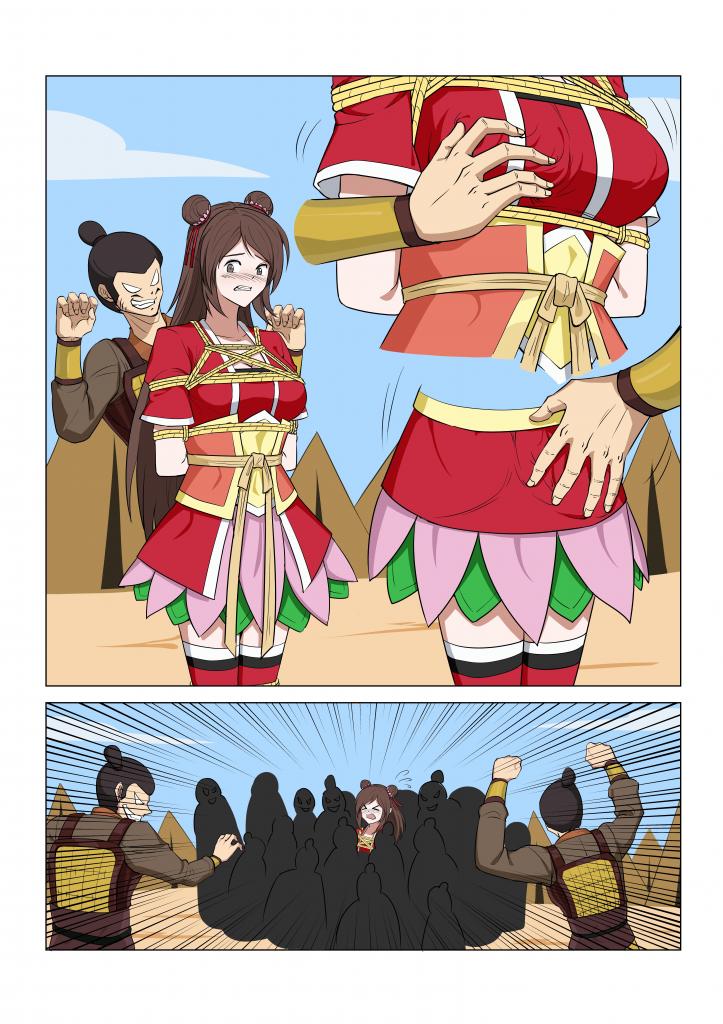 哪吒被擒 - 这是我约的一套哪吒被捆的漫画，作者id是blade（我的另一个约稿作品华山绳劫的作者），上色画师是工房的画师，叫小可乐是个笨蛋（我的另一个约稿作品华山绳劫的上色画师），两个画师都十分优秀
剧情自然是再简单不过了：哪吒大战土行孙，被土行孙用绳子捆住，抓回大营
我知道哪吒本体是个男生，还是光脚，但是我更喜欢女版的哪吒，同时也是靴子控，所以这个漫画里哪吒是女生并且是穿好鞋子了的，请注意
纯捆绑，无调教及色情暴露