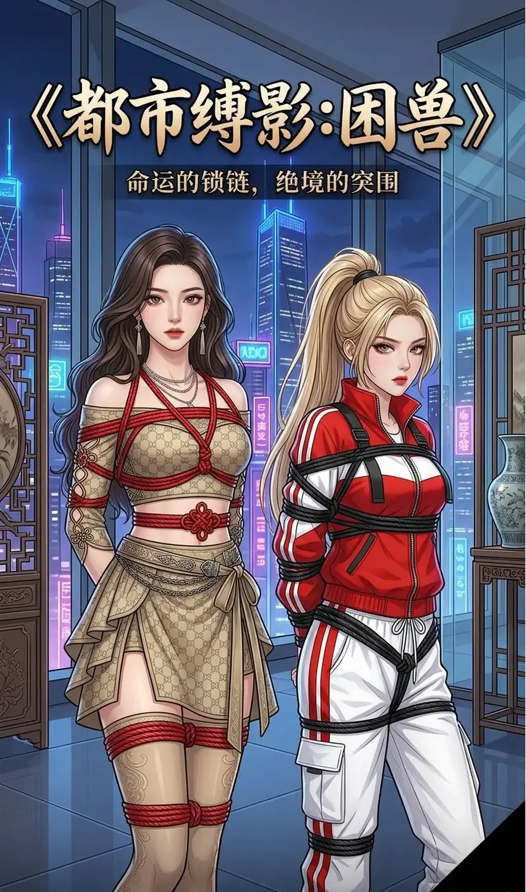 都市缚影 - 准备做一个长篇的都市捆绑漫画，各种各样身份的美女被“缚影”组织绑起来的故事，这里面会有一些有能力的美女对“缚影”组织进行侦查探案，例如第一话的伏笔叶沐汐就是这样一个侦探，先做了20页看看效果。