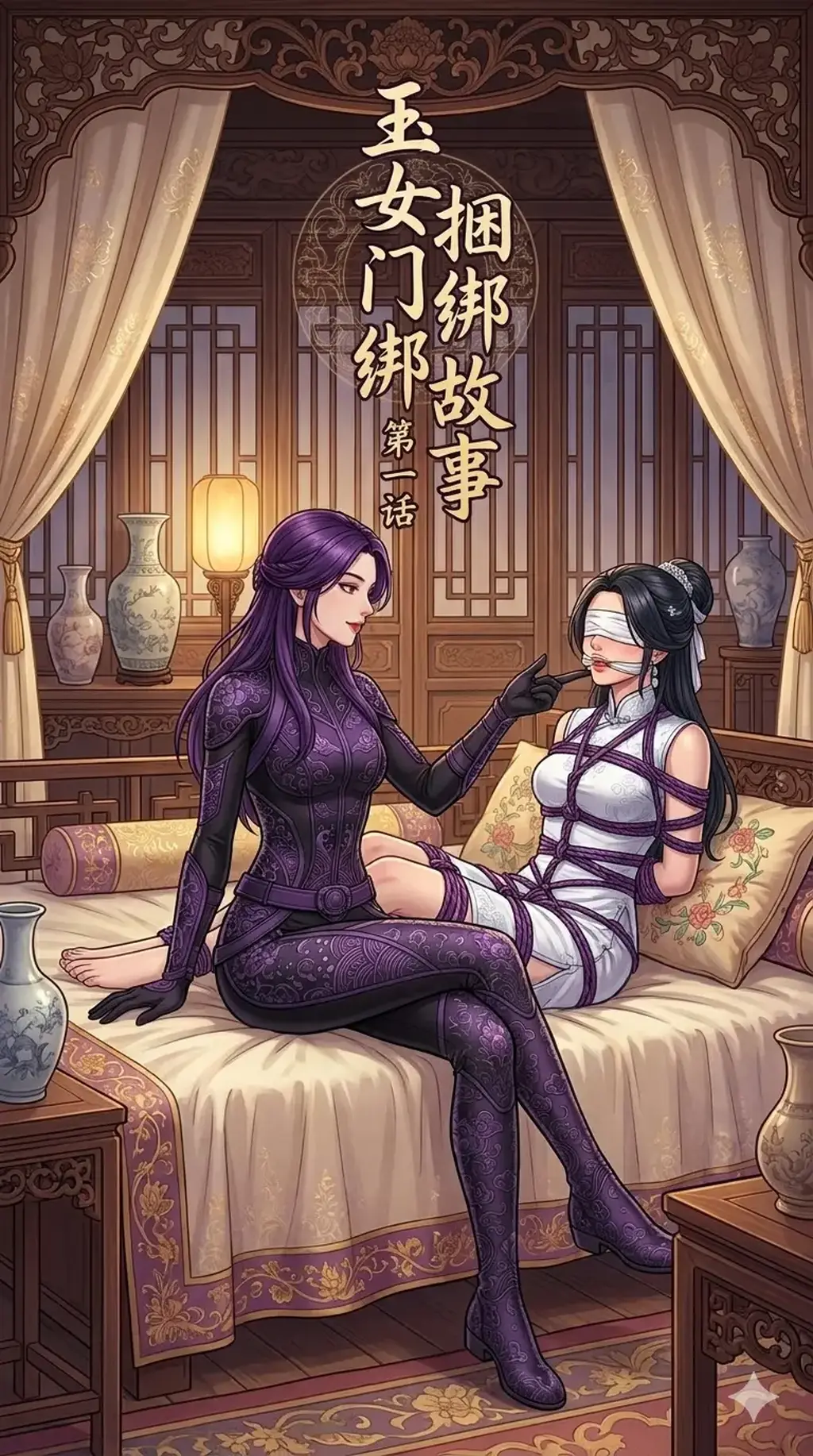 玉女门捆绑故事第一话 - 玉女门是江湖之中无人不知的第一门派，门派之中只招收天资卓绝的美貌女子（目前暂时设置了六个角色，后续可能会继续加），她们之间又会有什么样的故事呢？
本来准备所有作品打折的，结果发现规定是只有一半能促销，导致这个新作品不能打折了，大家可以去我主页看看那些可以打折的作品。