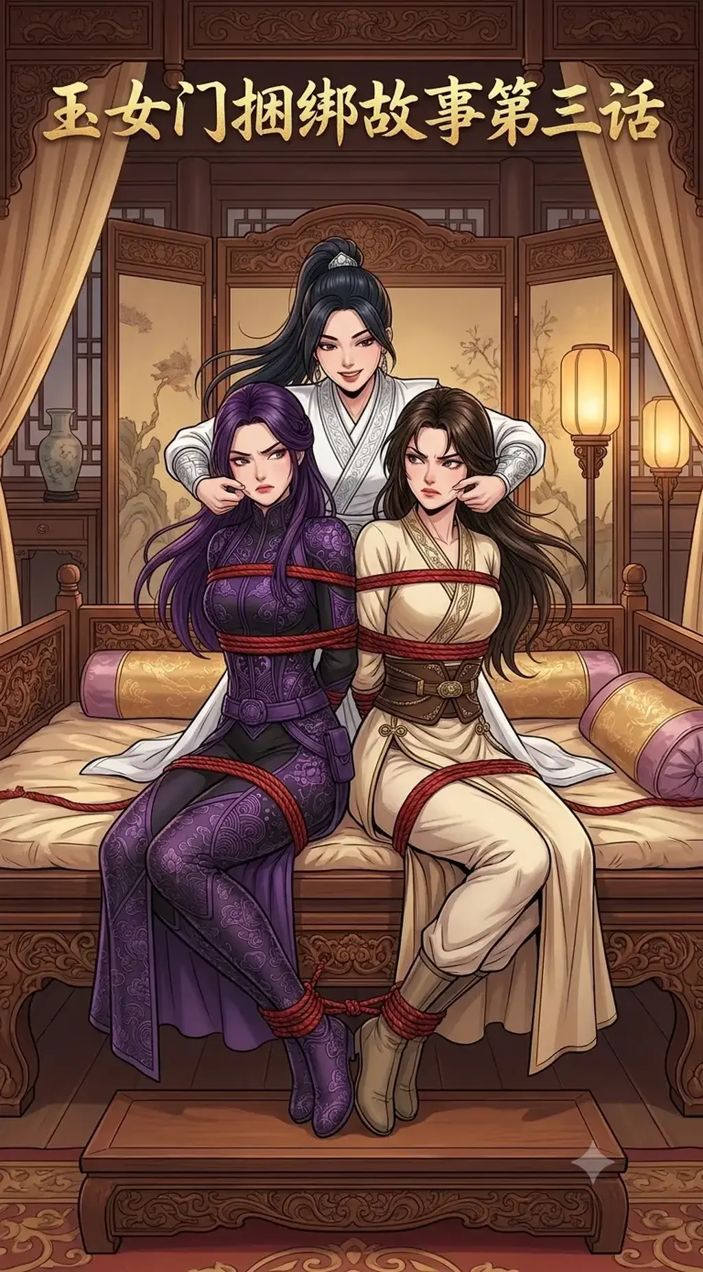玉女门捆绑故事第三话 - 这个故事看得人不多，不过我个人还挺喜欢的，再发一话试试水吧，《巾帼紧缚录》需要想想剧情走向，过几天再更...
