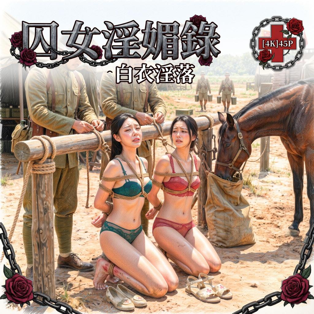 《囚女淫媚錄·白衣淫落》·彩鉛版 - 初到貴壇，平時喜歡畫些戳自己性癖的東西，請多指教。本圖集是由寫實風格轉繪的（寫實風格暫時沒有放出計劃），因此轉繪時候會造成一些文字的崩壞，但基本上可以看懂，還請諒解哈。