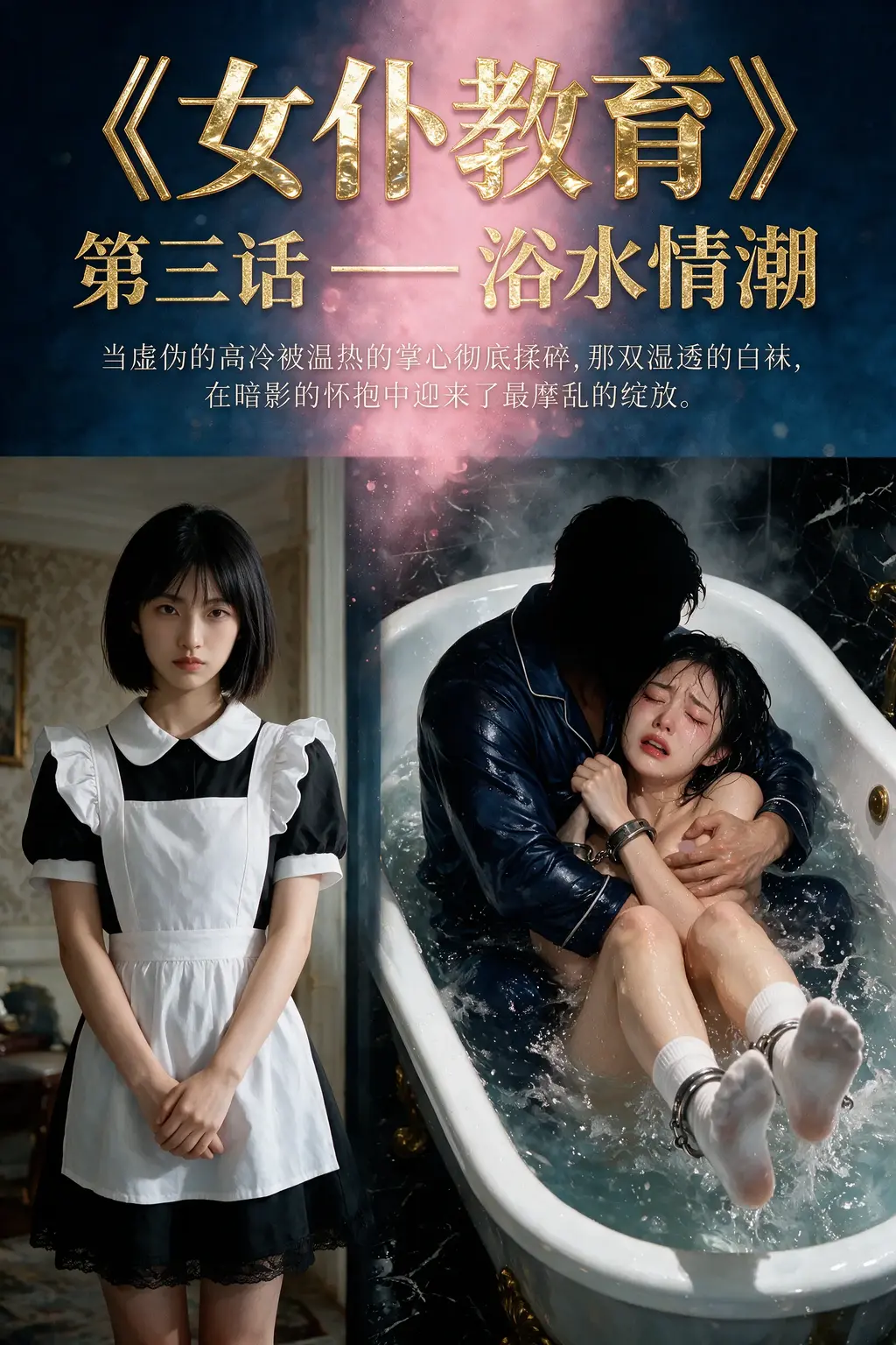 《女仆の教育》 第三话   裸裕 揉胸  镣铐 呻吟 水下高潮   - 注意：故事在5-30张之间，其余为制作余图，感谢支持。交流和定制请到工作室主页查看私信联系 [中国女孩,国产动漫, 剧情向,恋足,控制,抓胸,镣铐,公主抱,接吻]