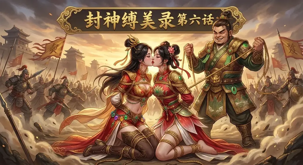 封神缚美录第六话 - 土行孙和邓婵玉斗在一起，使出了捆仙绳将邓婵玉绑了，却也不放哪吒，而是将二人都带回了自己的军营之中...