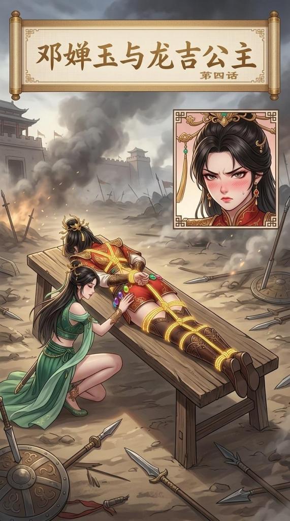 封神缚美录之邓婵玉与龙吉公主第四话 - 龙吉公主催动了邓婵玉身上的奴印，邓婵玉顿时昏了过去，原来刚刚的一切都是龙吉公主欲擒故纵，故意顺从的结果，否则她根本无法绑了龙吉公主，龙吉公主重新将邓婵玉绑了起来，这一次，她要让邓婵玉彻底沦陷屈服....